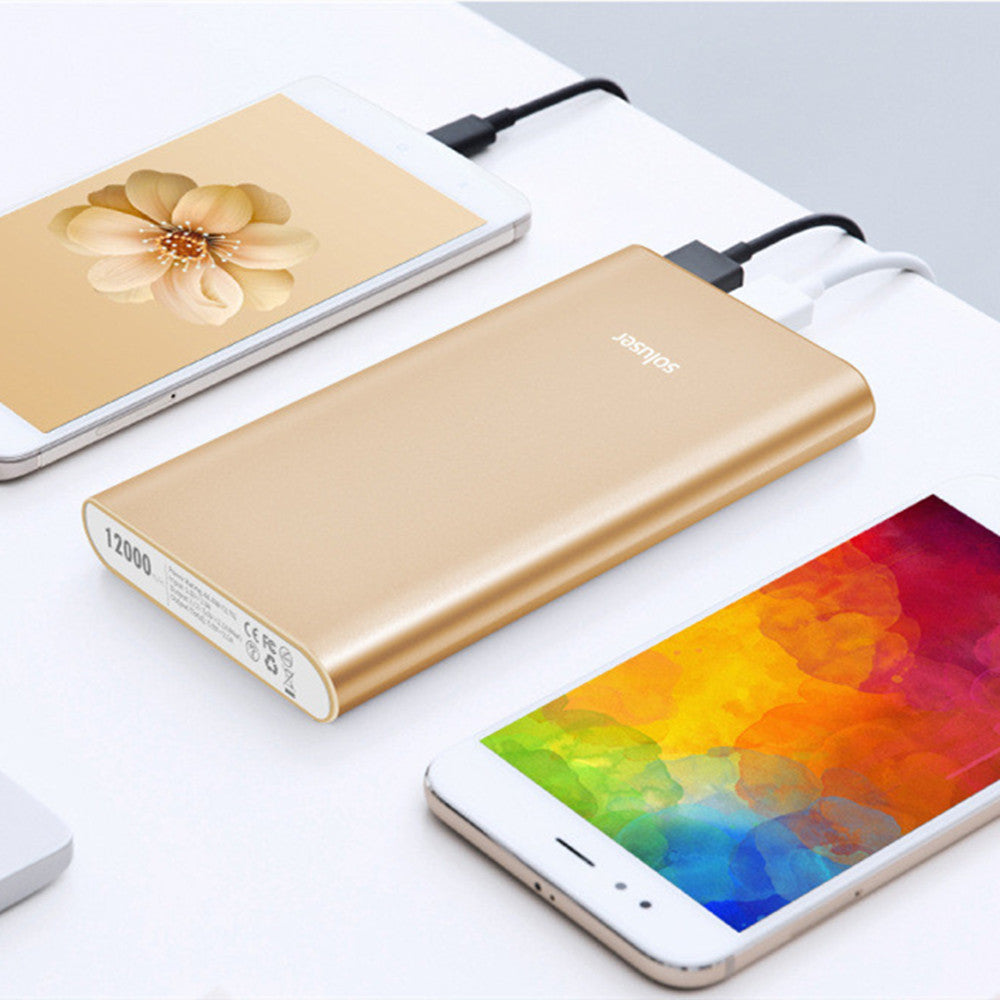 12000mAh Ultra-thin Aluminum Alloy Power Bank